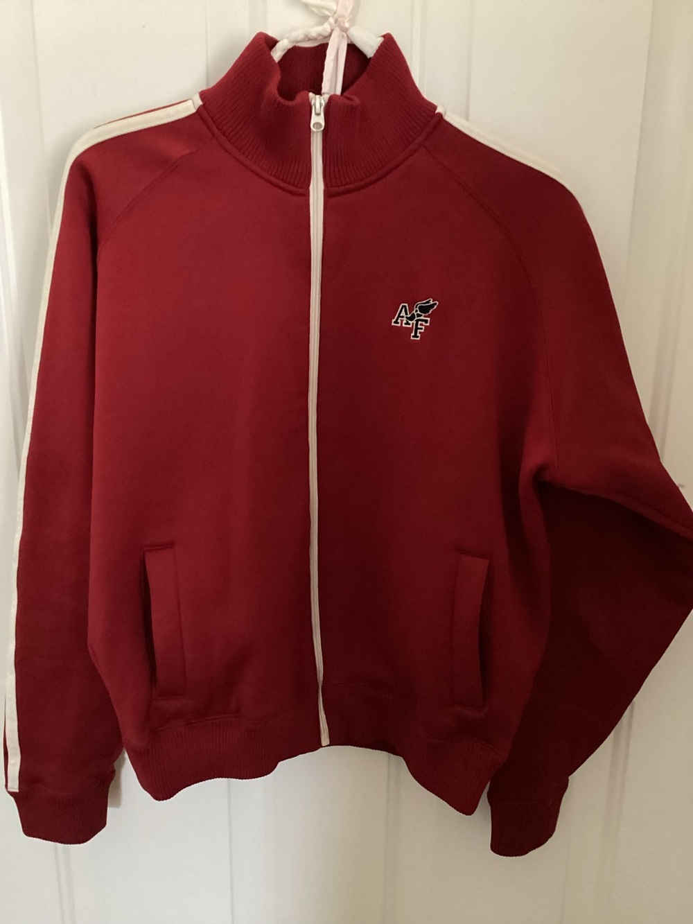 VINTAGE Abercrombie & Fitch Full Zip Track Jacket Men Small Red Y2K 90s